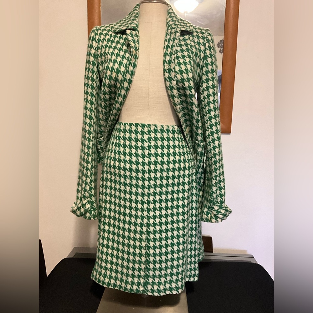 Green Houndstooth Women's 2 pc. set - Picture 2 of 8